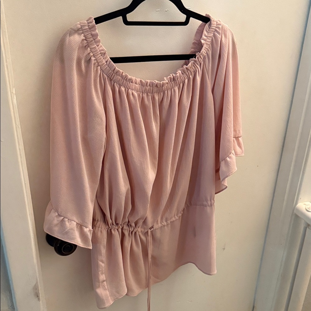 Beige by eci Blush Pink Off-Shoulder Blouse
